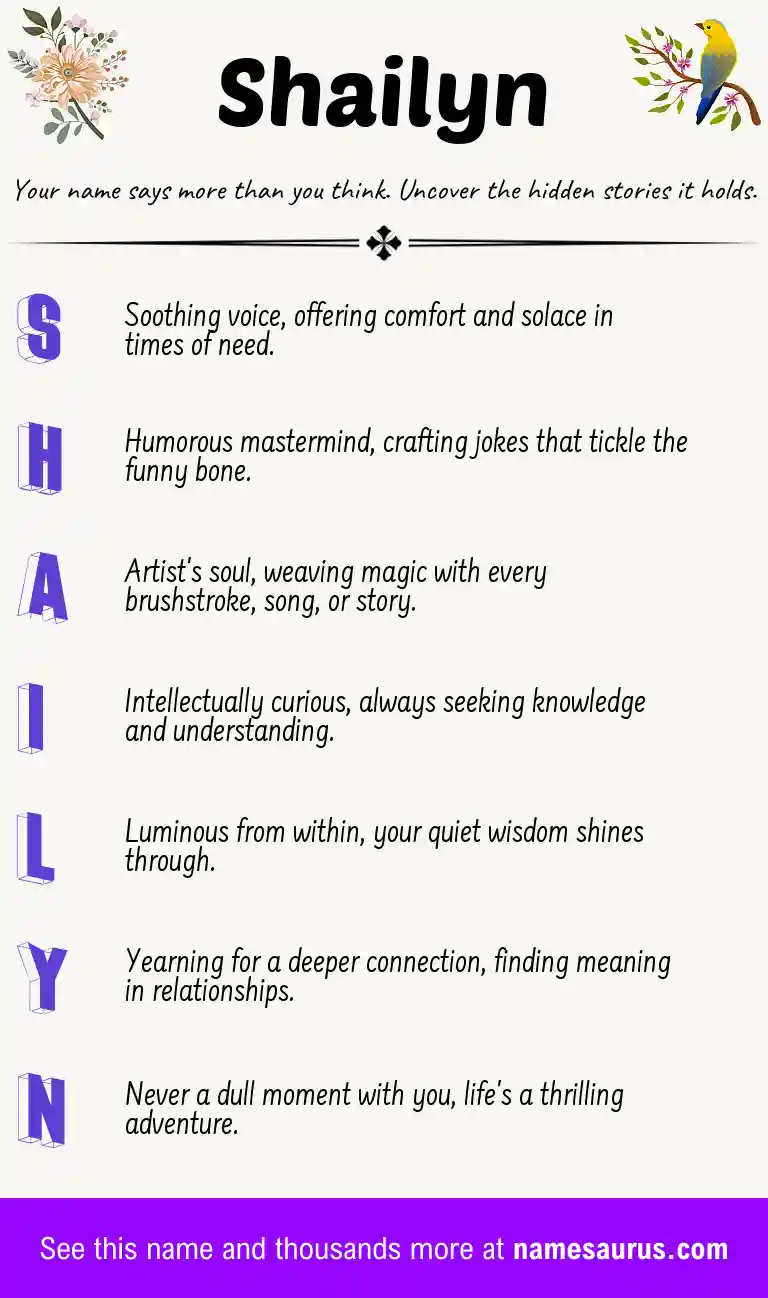 Acrostic poem about Shailyn.
