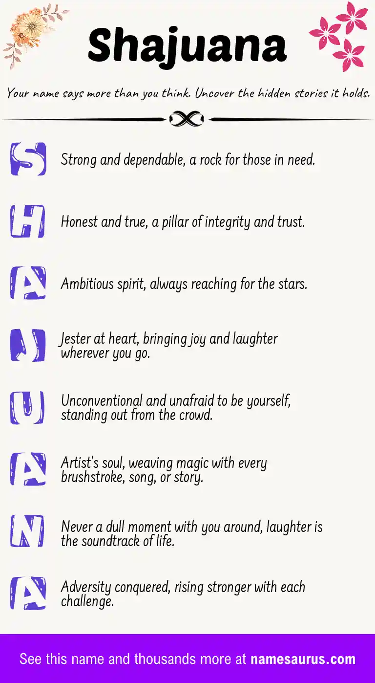 Acrostic poem about Shajuana.