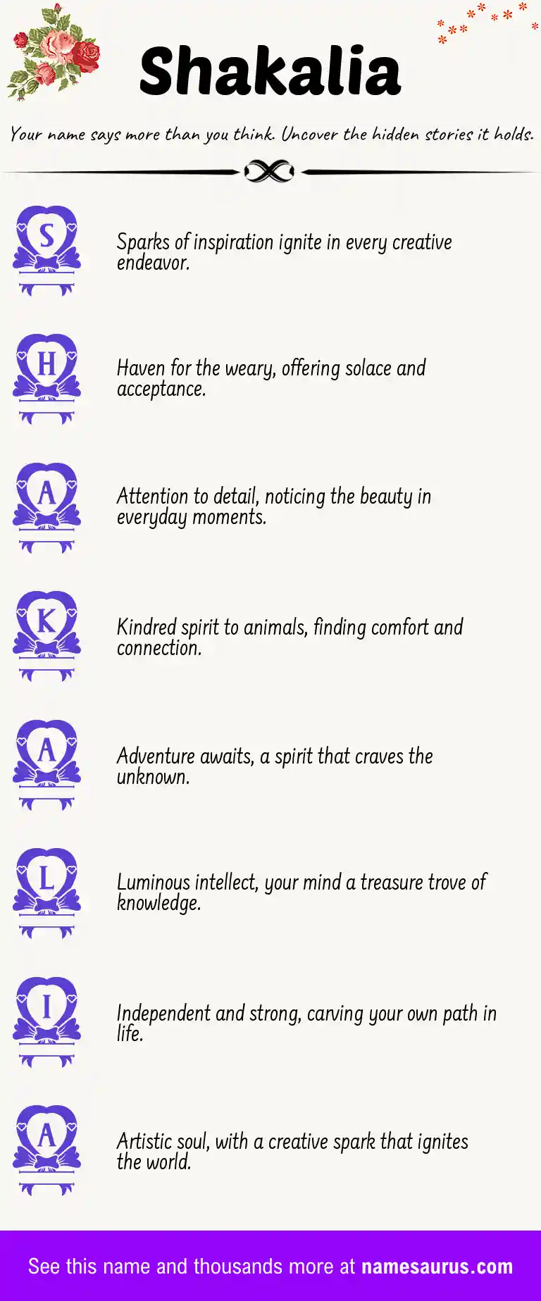 Acrostic poem about Shakalia.