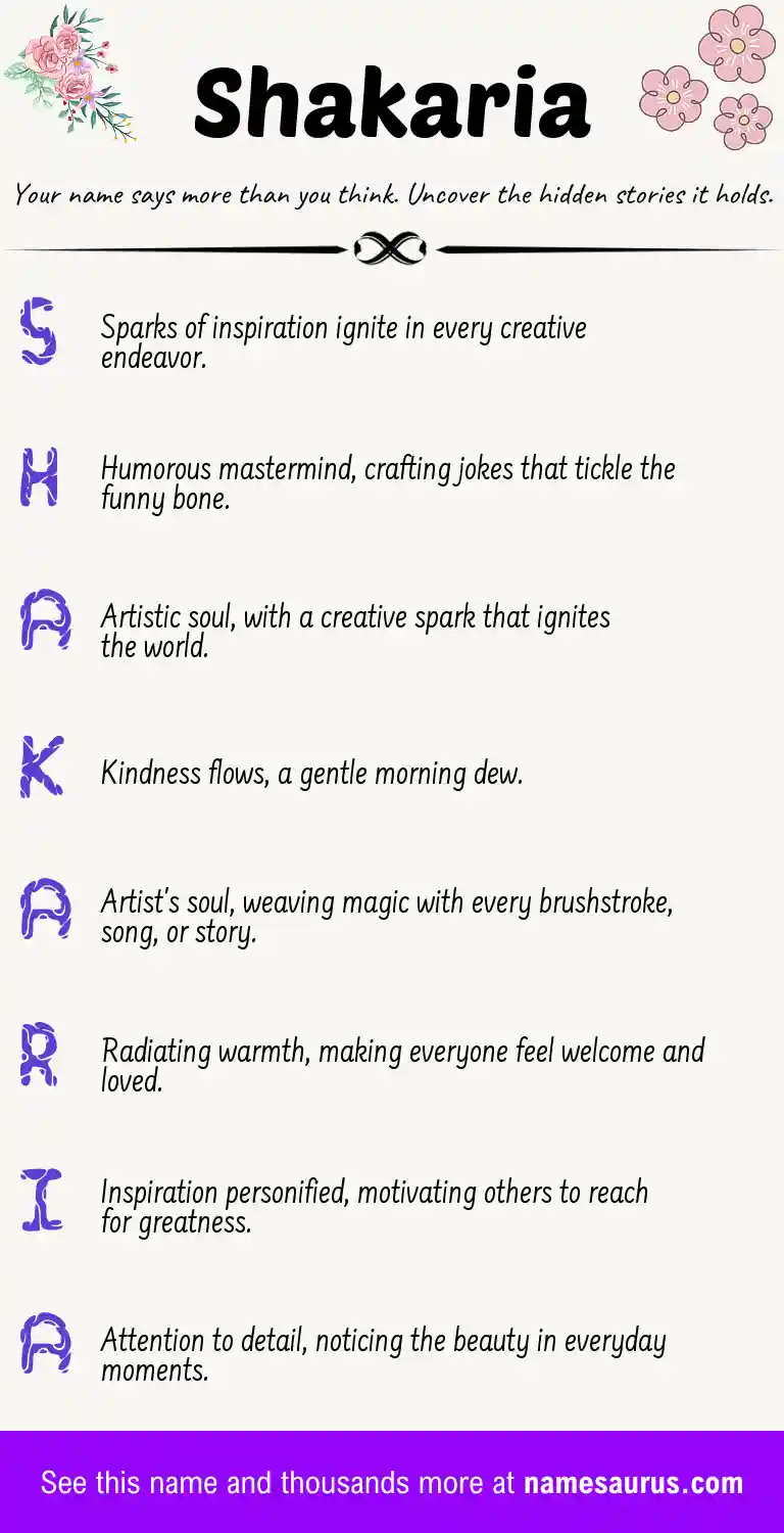 Acrostic poem about Shakaria.