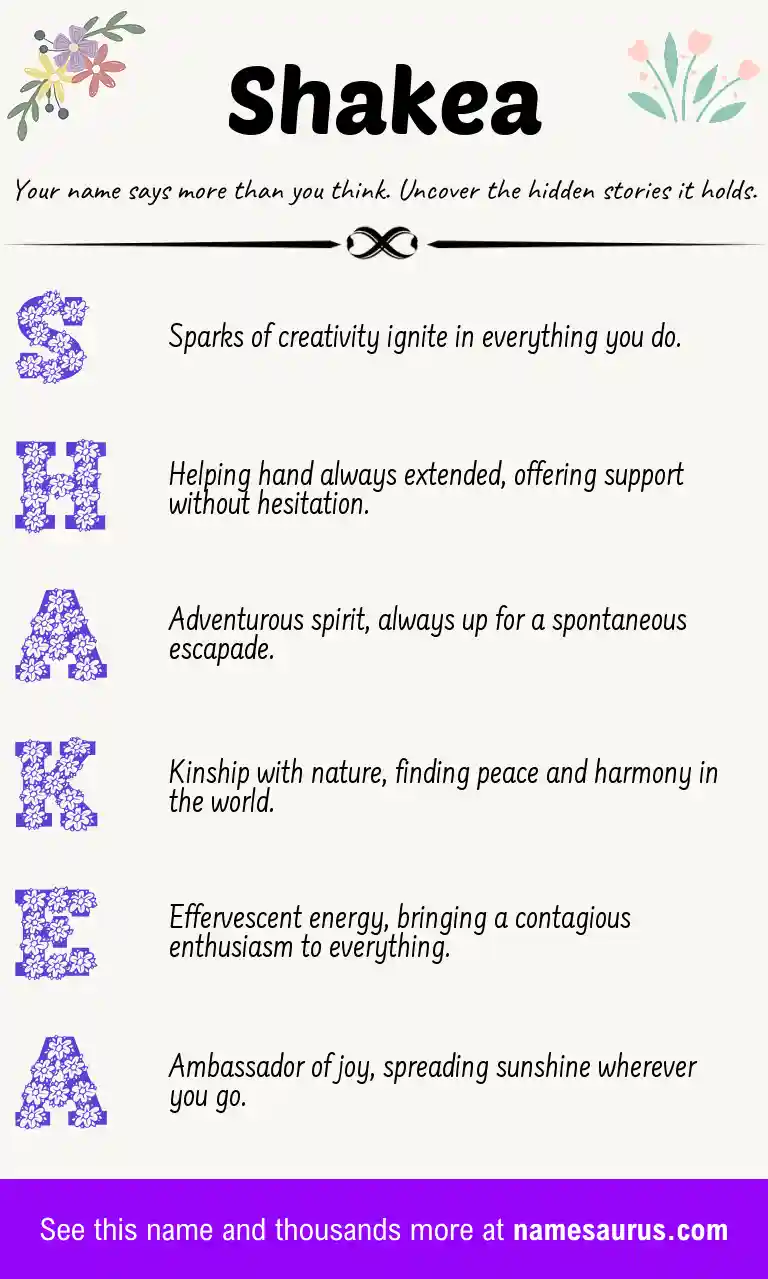 Acrostic poem about Shakea.