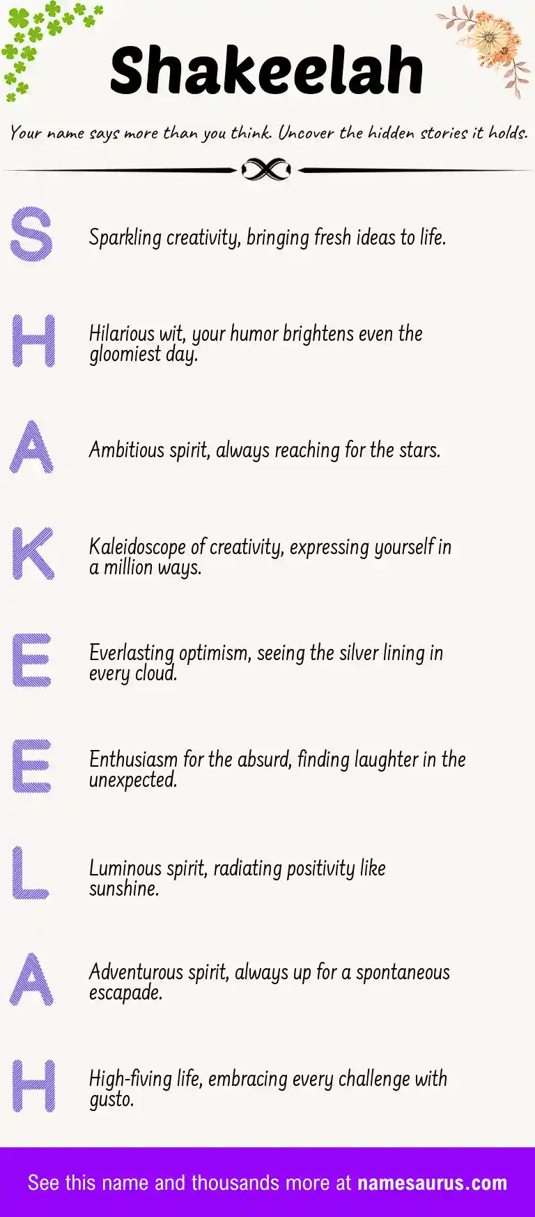 Acrostic poem about Shakeelah.