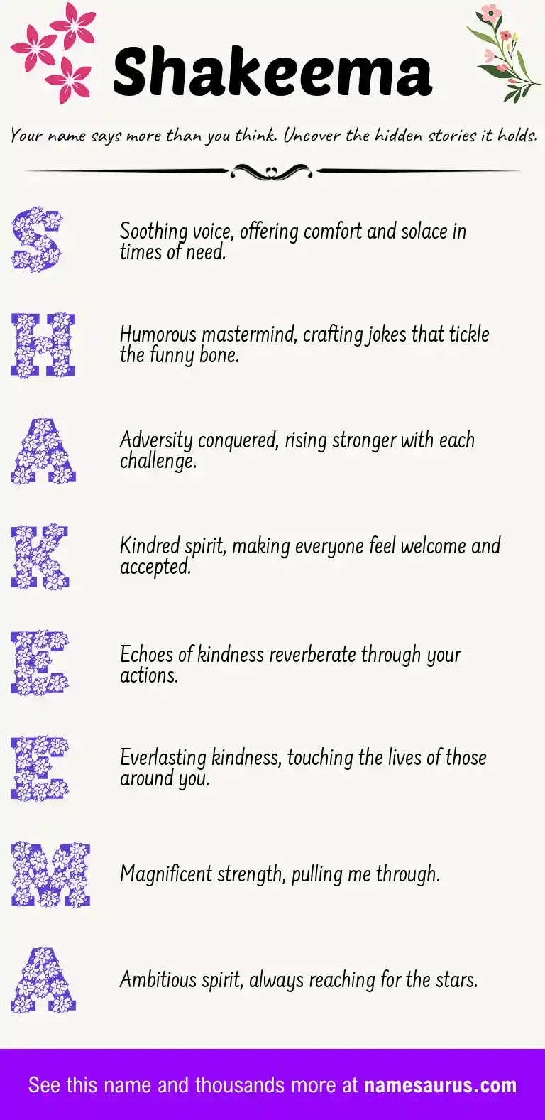 Acrostic poem about Shakeema.