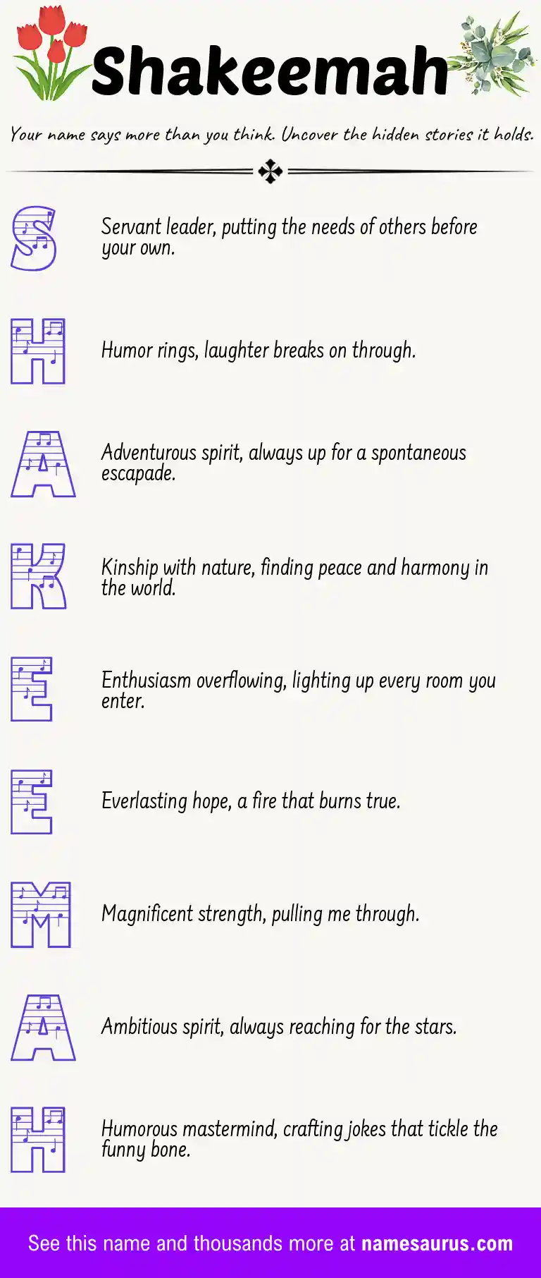 Acrostic poem about Shakeemah.