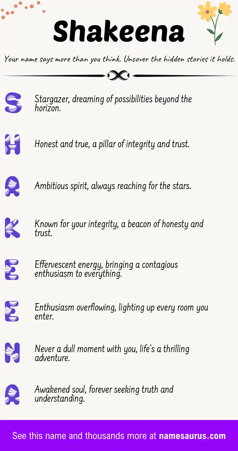Acrostic poem about Shakeena.