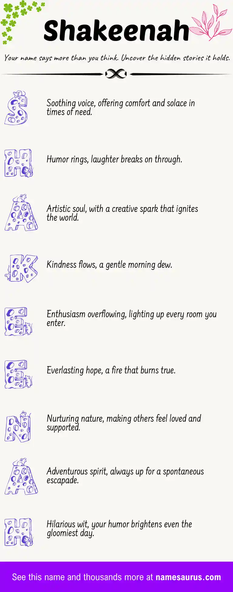 Acrostic poem about Shakeenah.