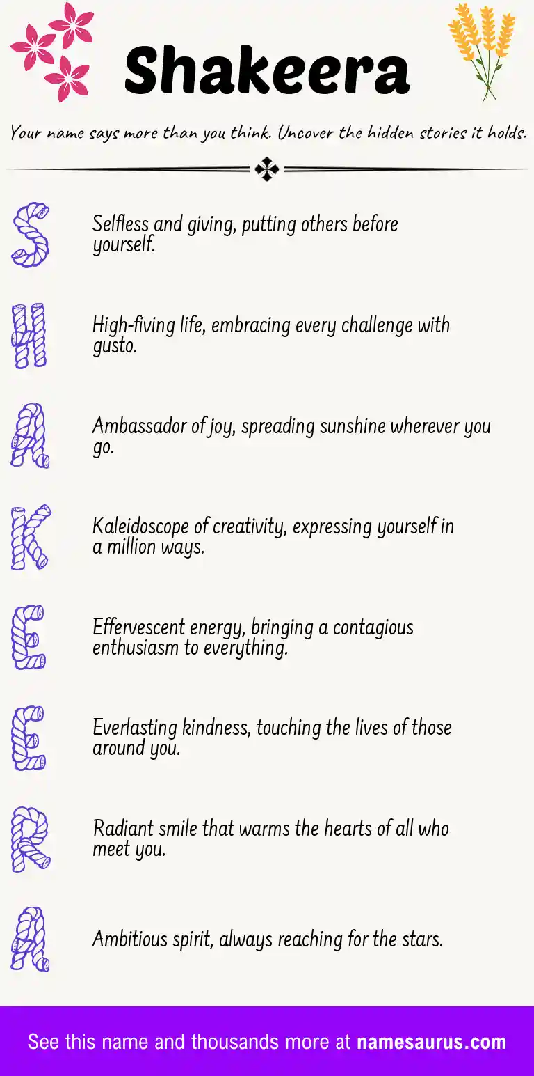 Acrostic poem about Shakeera.