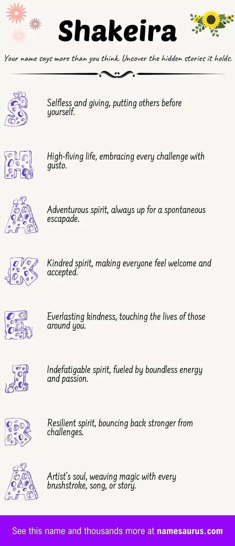 Acrostic poem about Shakeira.