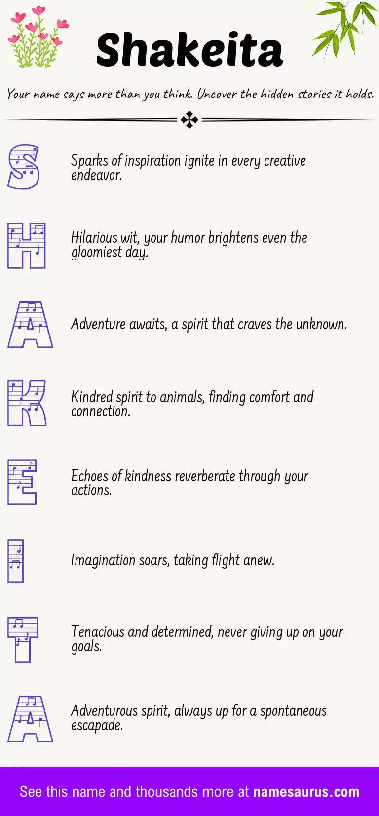 Acrostic poem about Shakeita.