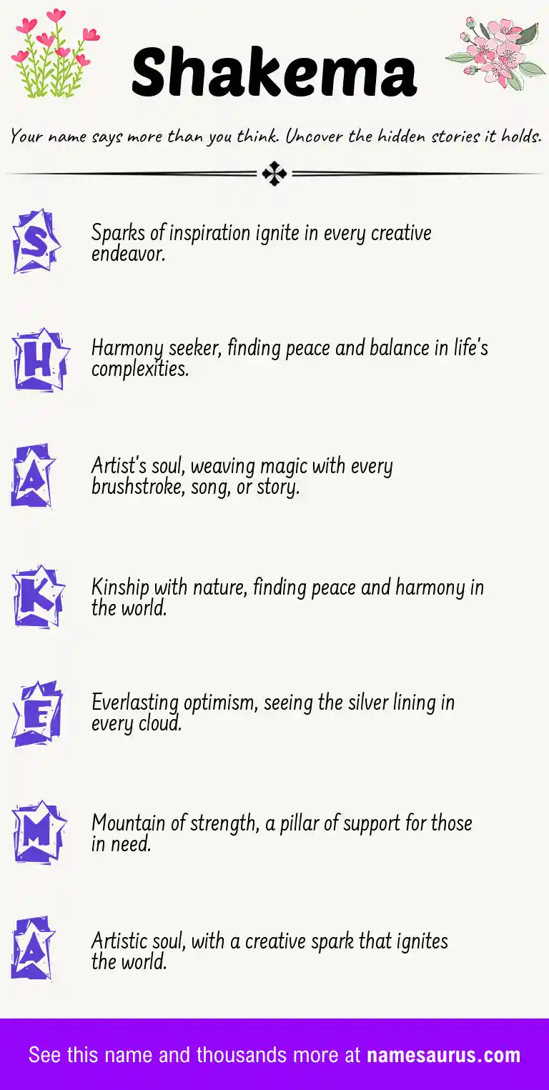 Acrostic poem about Shakema.