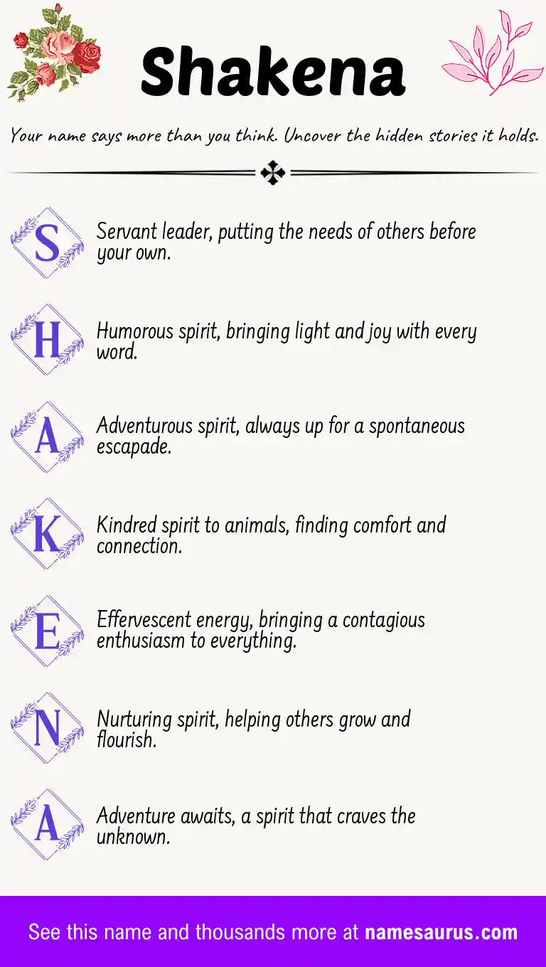 Acrostic poem about Shakena.