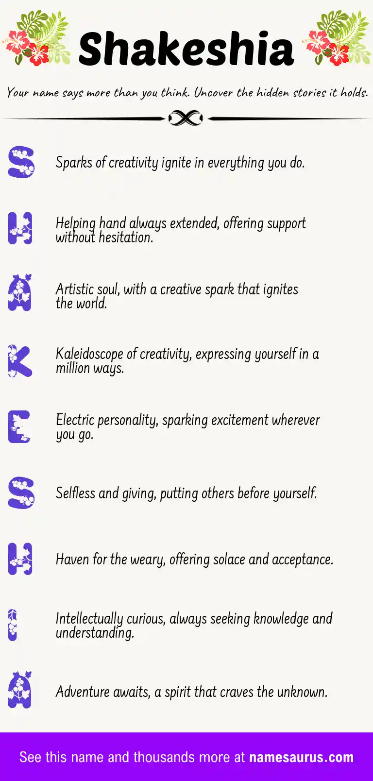 Acrostic poem about Shakeshia.
