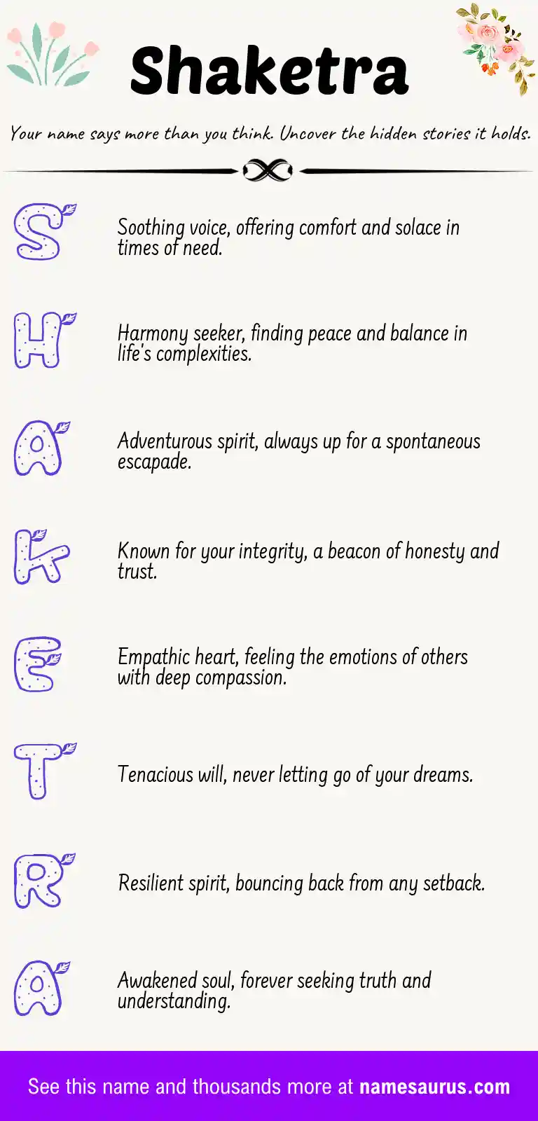 Acrostic poem about Shaketra.