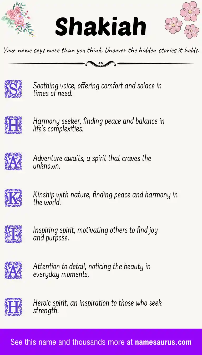 Acrostic poem about Shakiah.