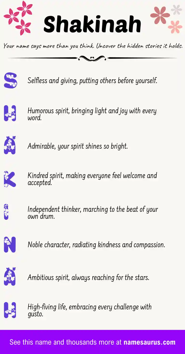 Acrostic poem about Shakinah.