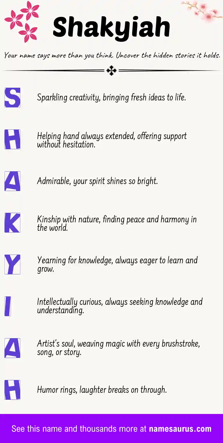 Acrostic poem about Shakyiah.