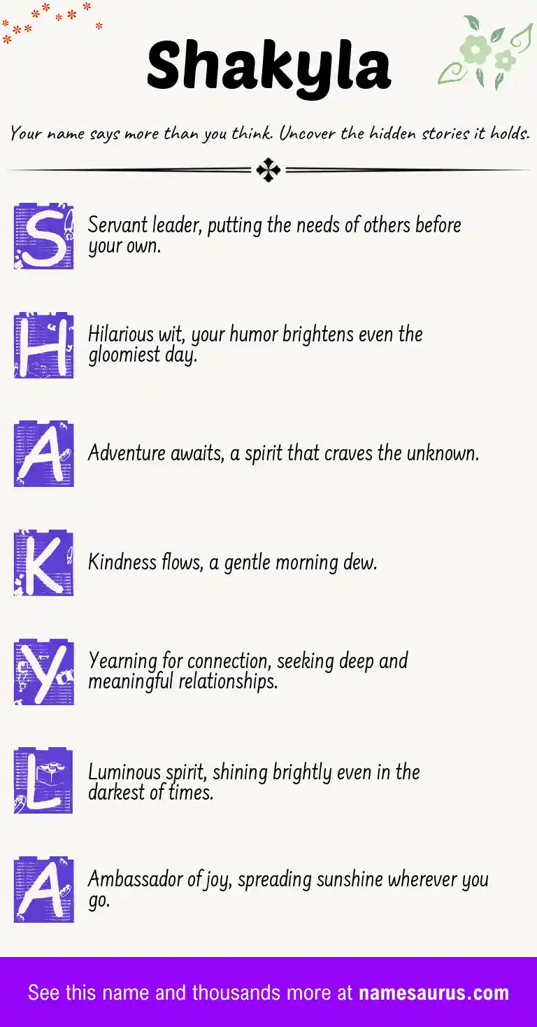 Acrostic poem about Shakyla.