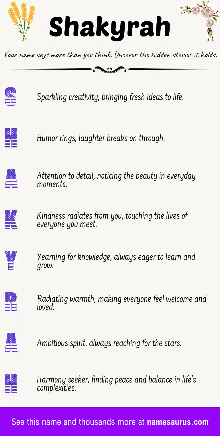 Acrostic poem about Shakyrah.