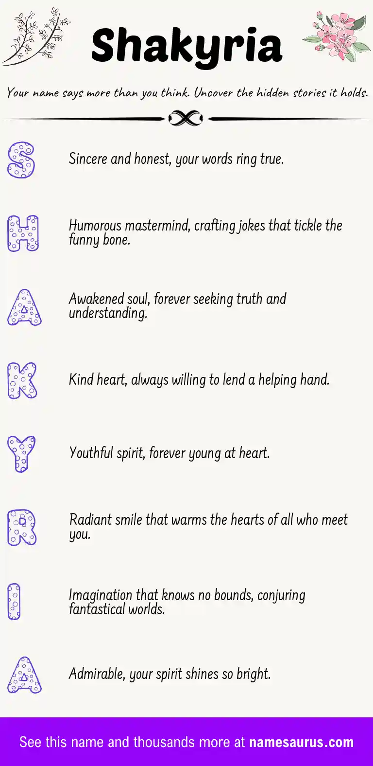 Acrostic poem about Shakyria.