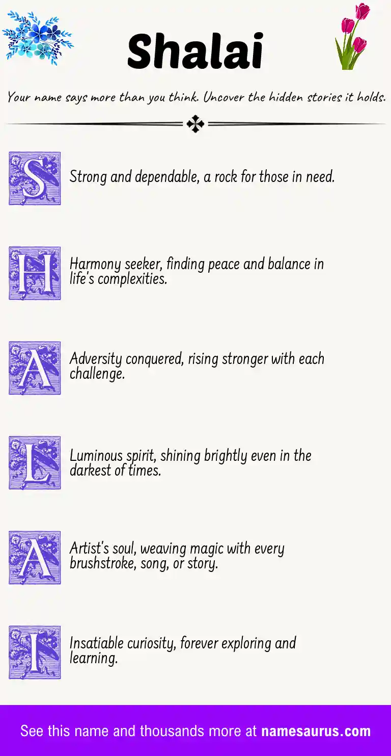 Acrostic poem about Shalai.