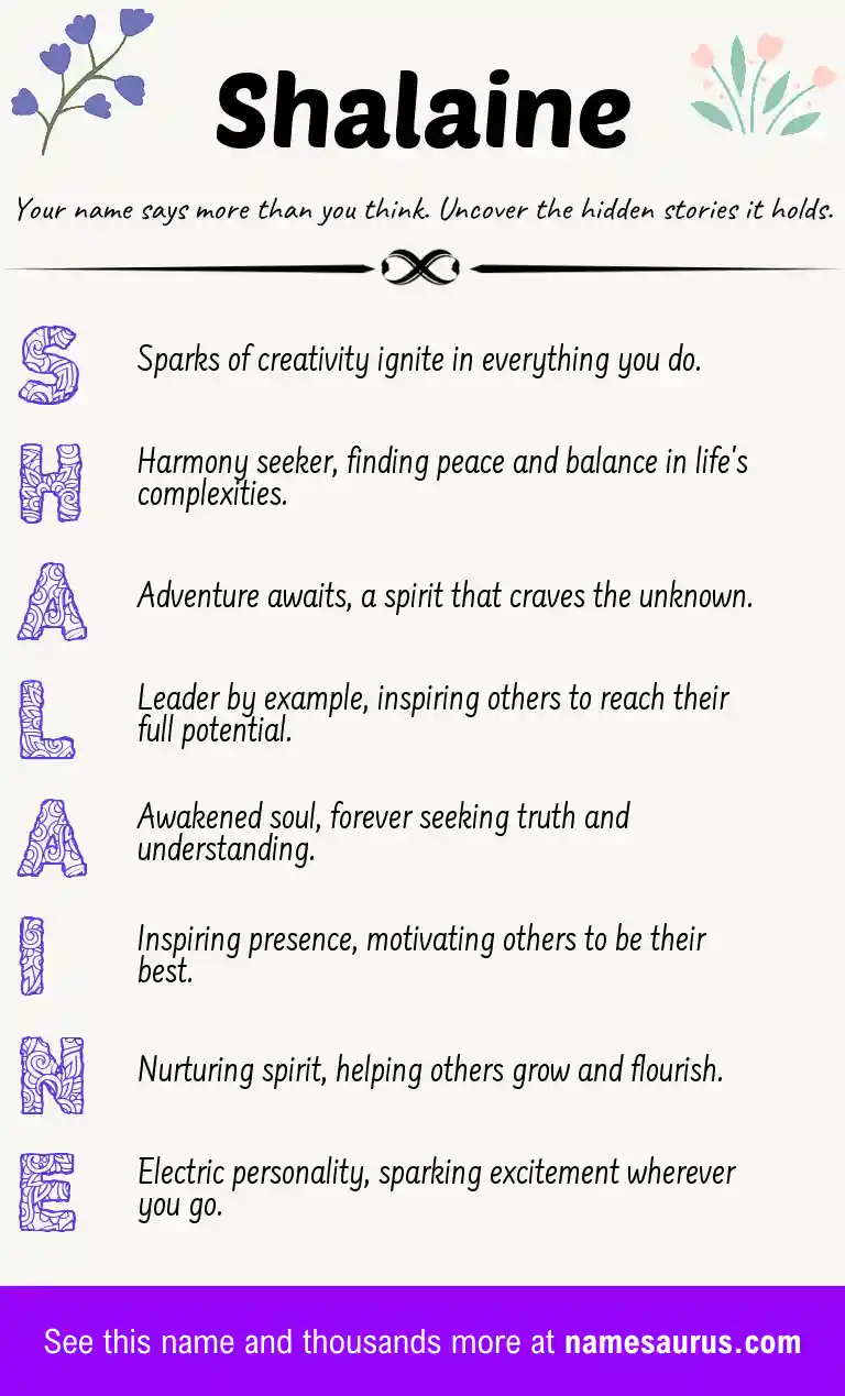 Acrostic poem about Shalaine.