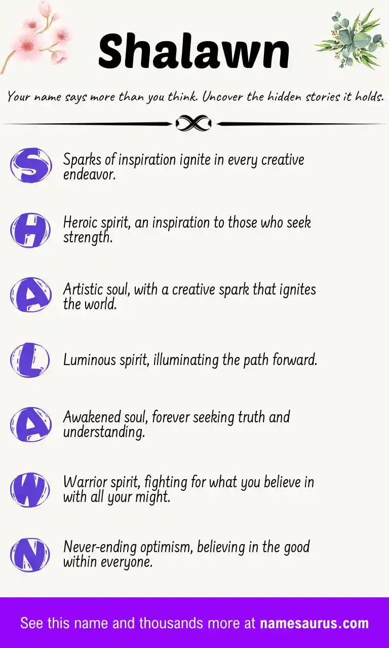 Acrostic poem about Shalawn.