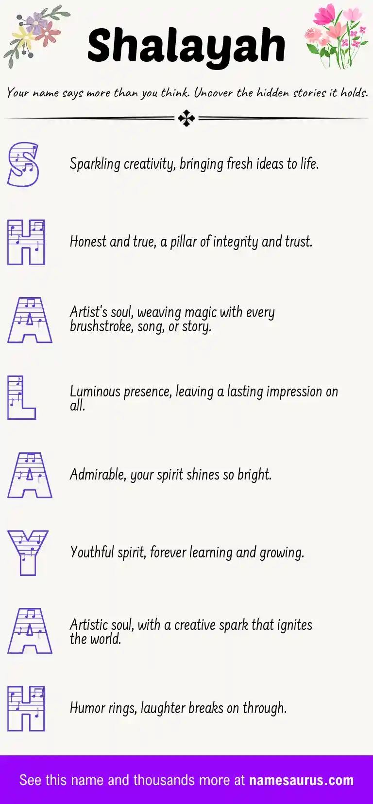 Acrostic poem about Shalayah.