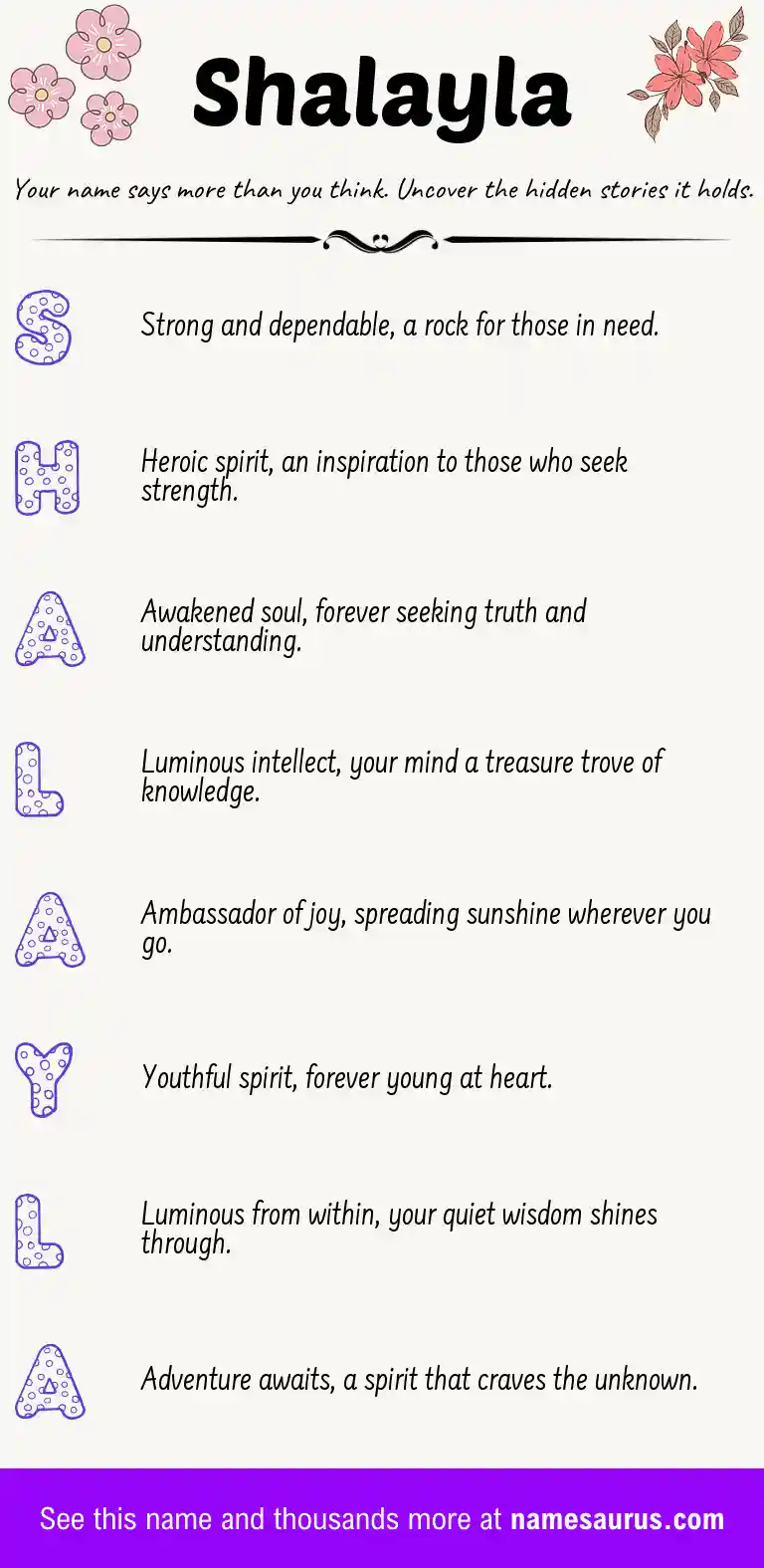 Acrostic poem about Shalayla.
