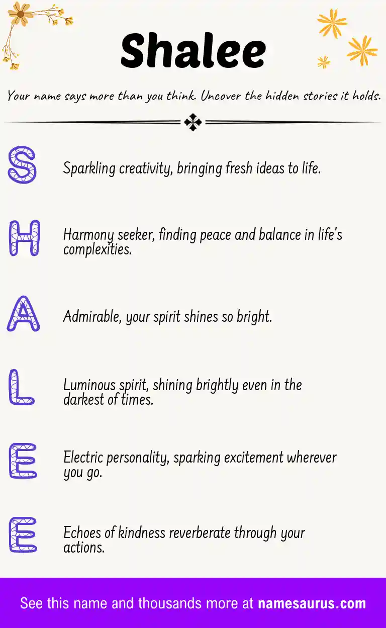 Acrostic poem about Shalee.