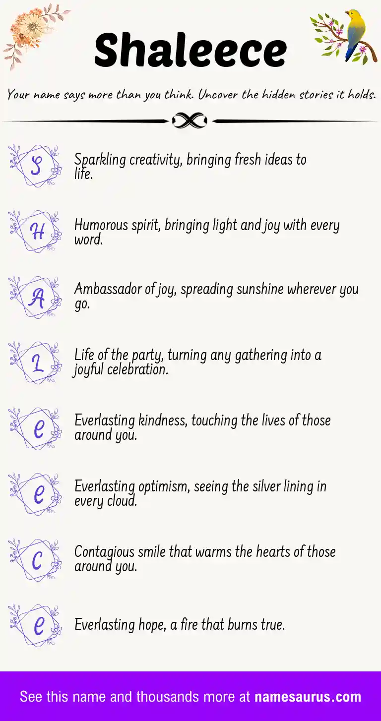 Acrostic poem about Shaleece.
