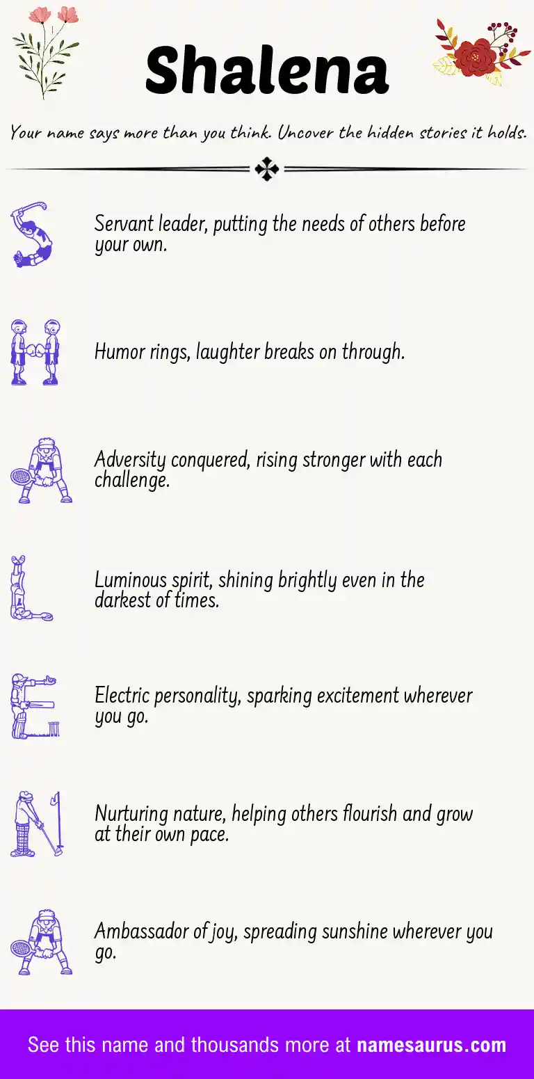 Acrostic poem about Shalena.