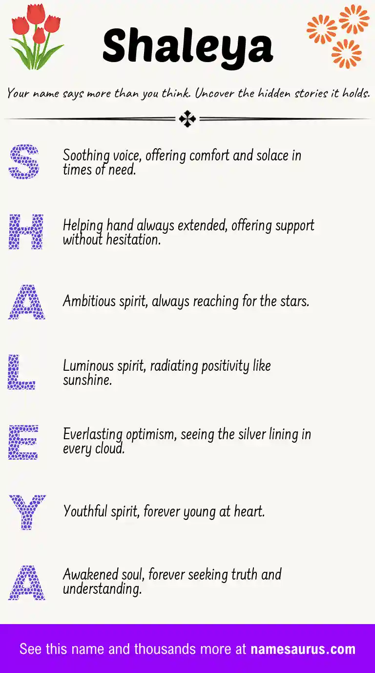 Acrostic poem about Shaleya.