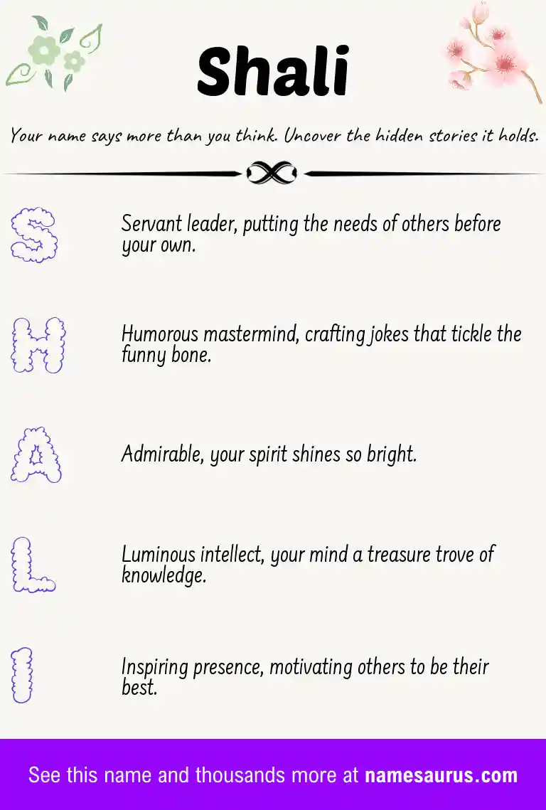 Acrostic poem about Shali.