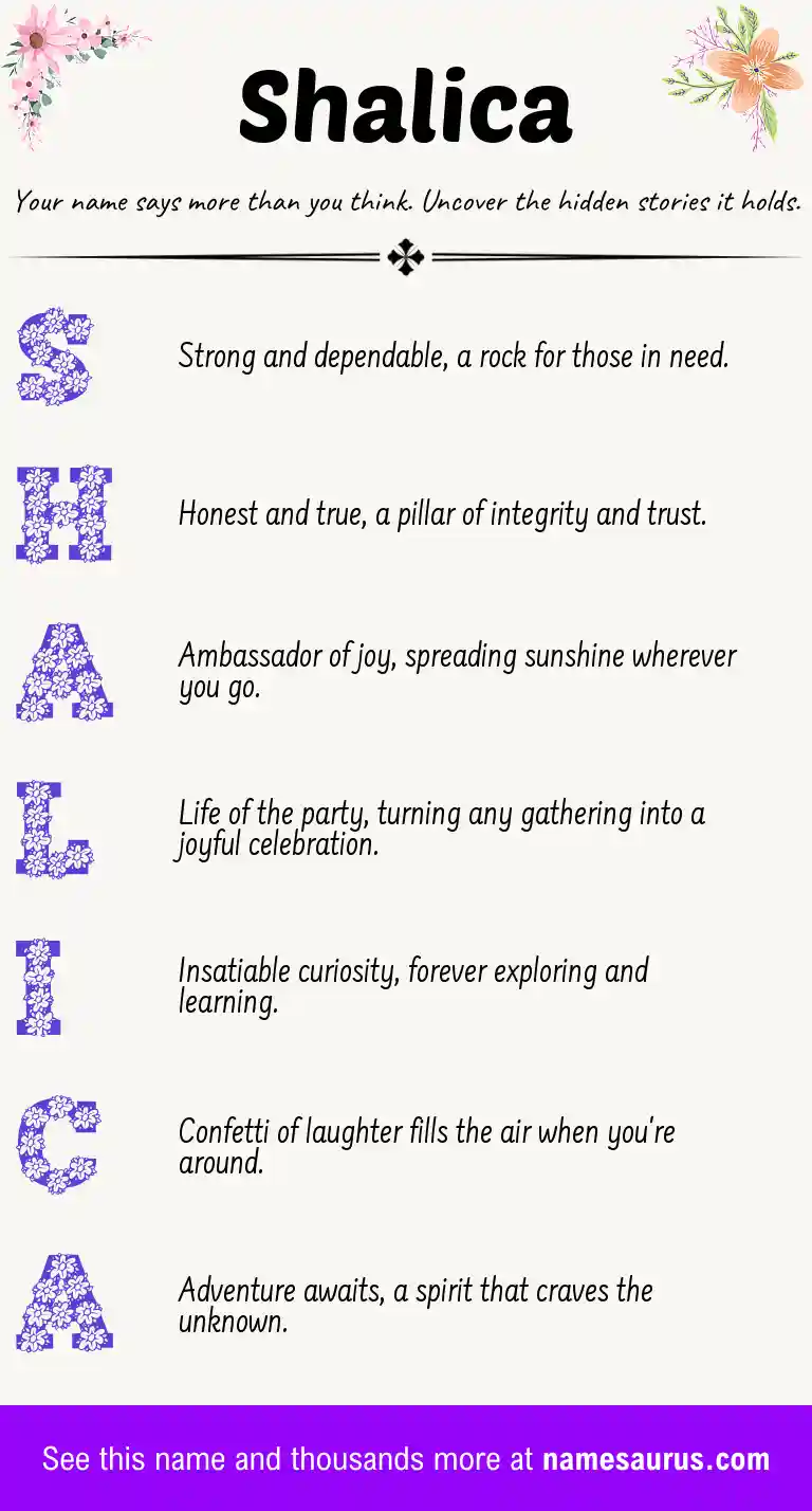 Acrostic poem about Shalica.