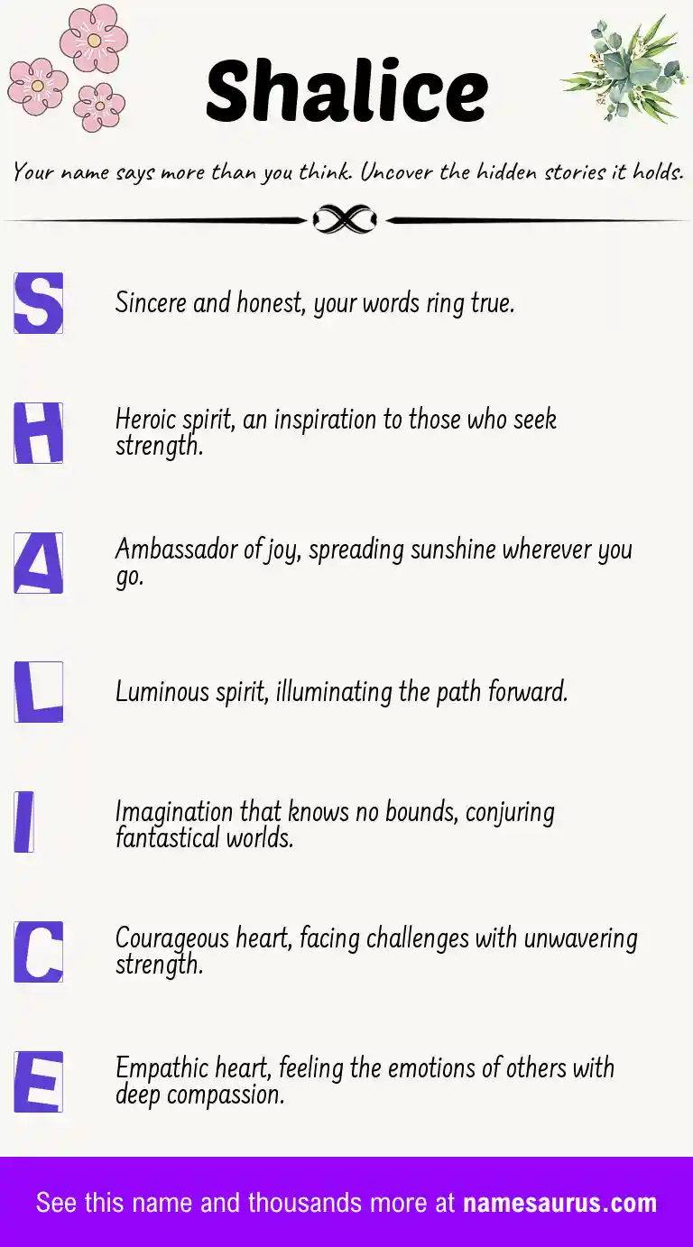 Acrostic poem about Shalice.