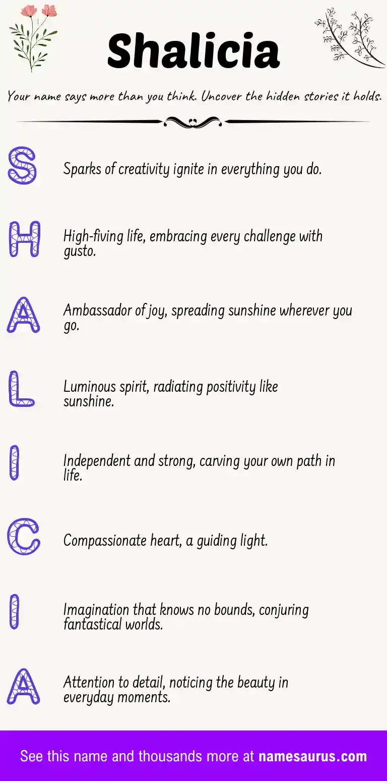 Acrostic poem about Shalicia.