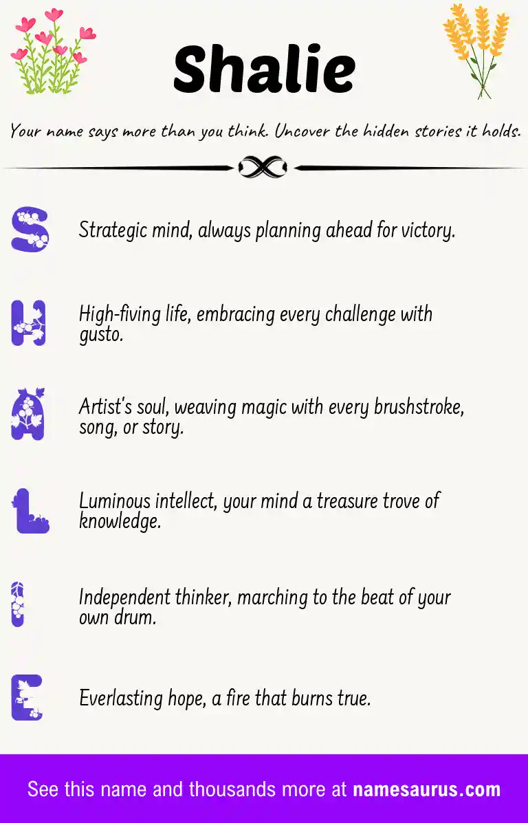 Acrostic poem about Shalie.