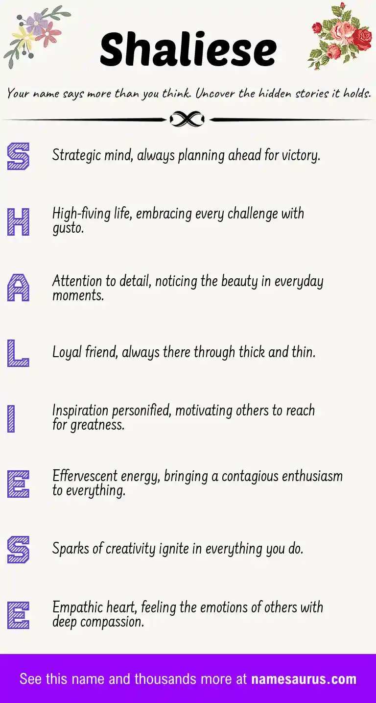 Acrostic poem about Shaliese.