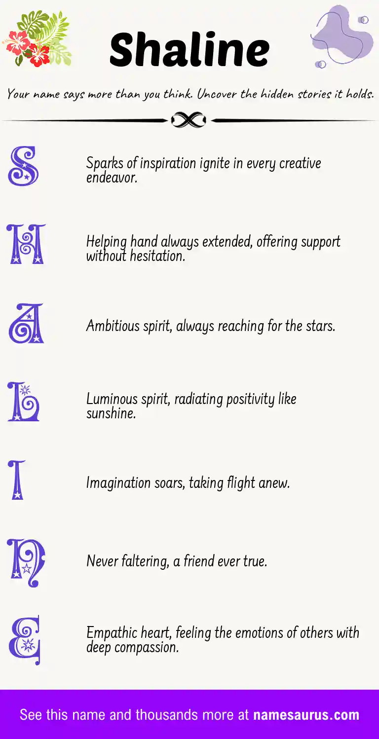 Acrostic poem about Shaline.
