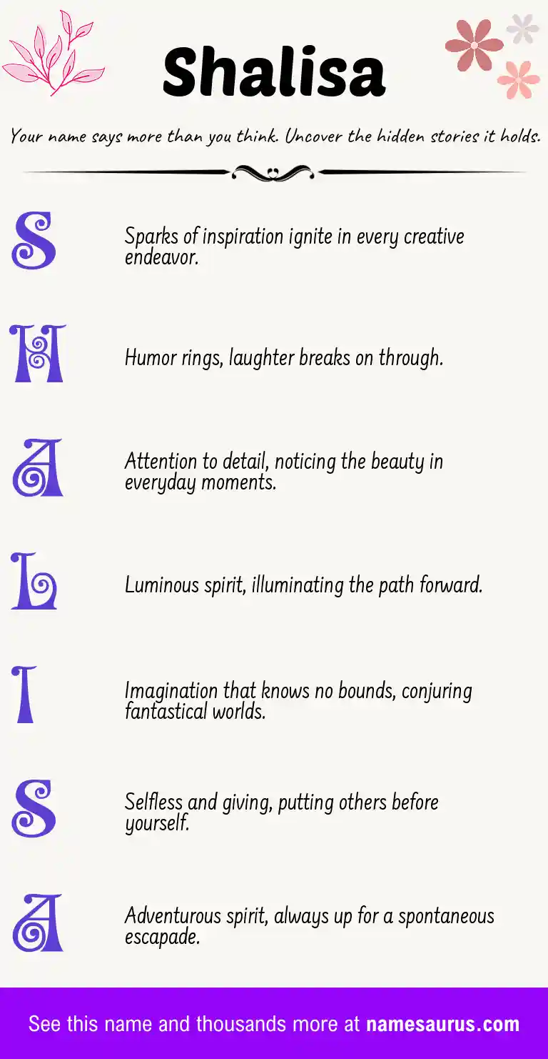 Acrostic poem about Shalisa.