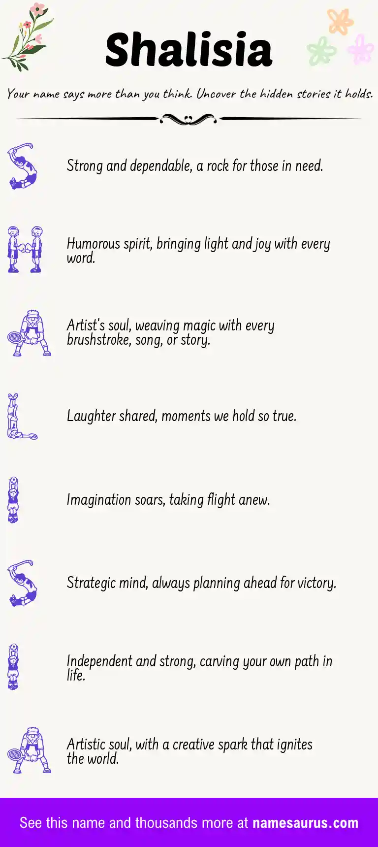 Acrostic poem about Shalisia.