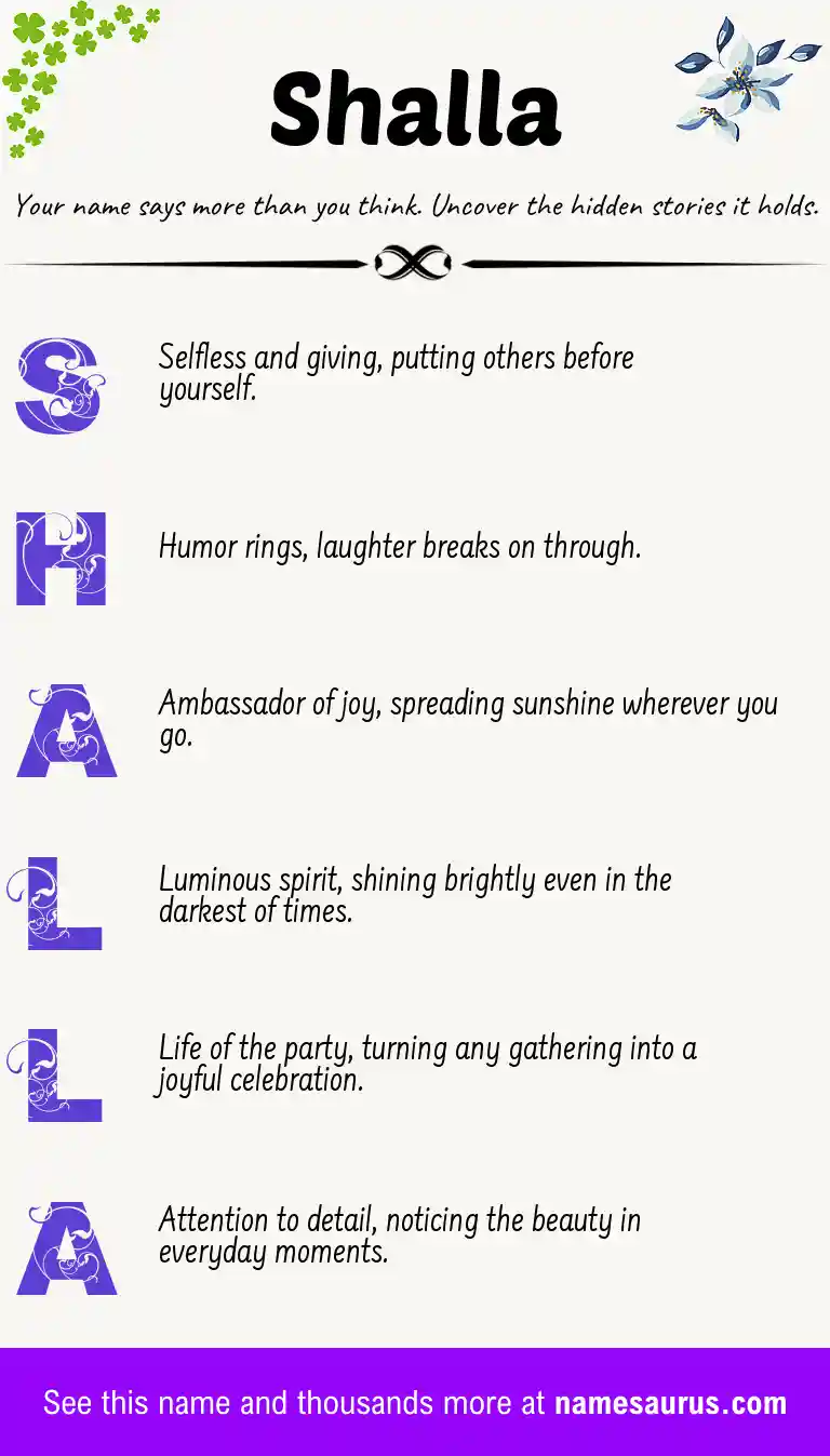 Acrostic poem about Shalla.