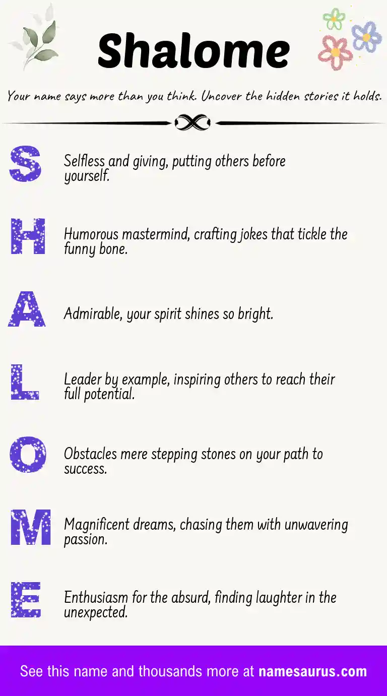 Acrostic poem about Shalome.