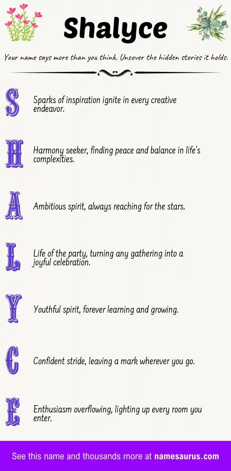 Acrostic poem about Shalyce.