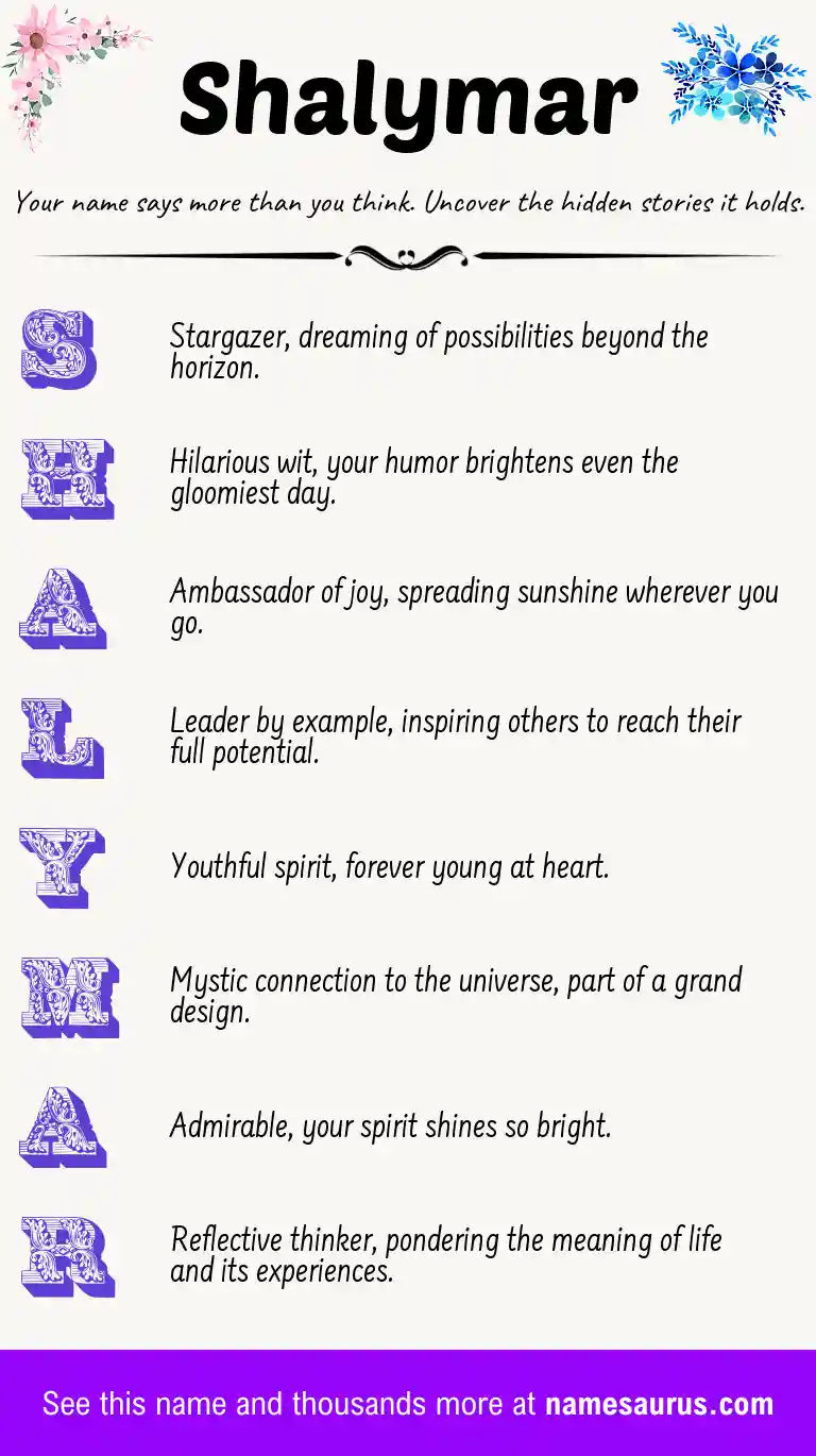 Acrostic poem about Shalymar.