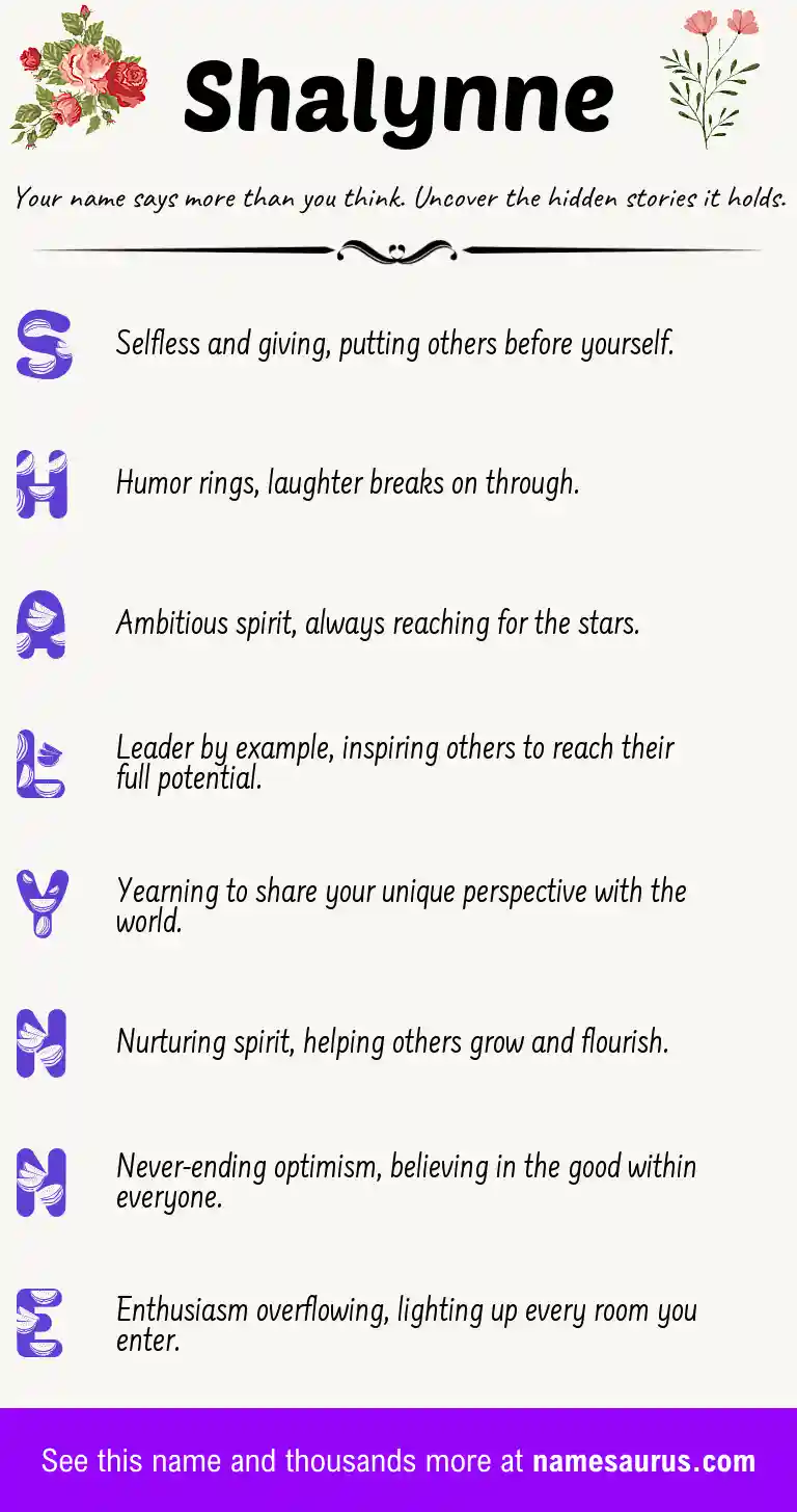 Acrostic poem about Shalynne.