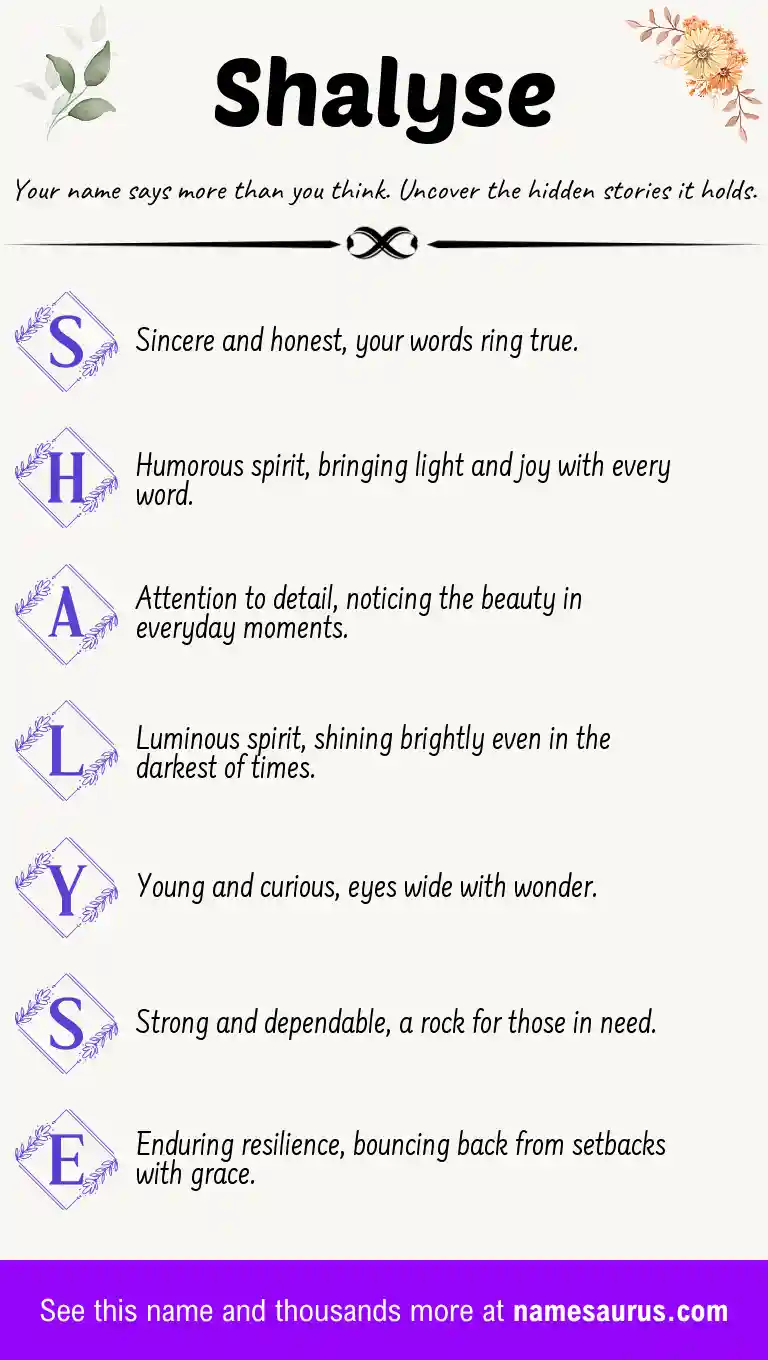 Acrostic poem about Shalyse.