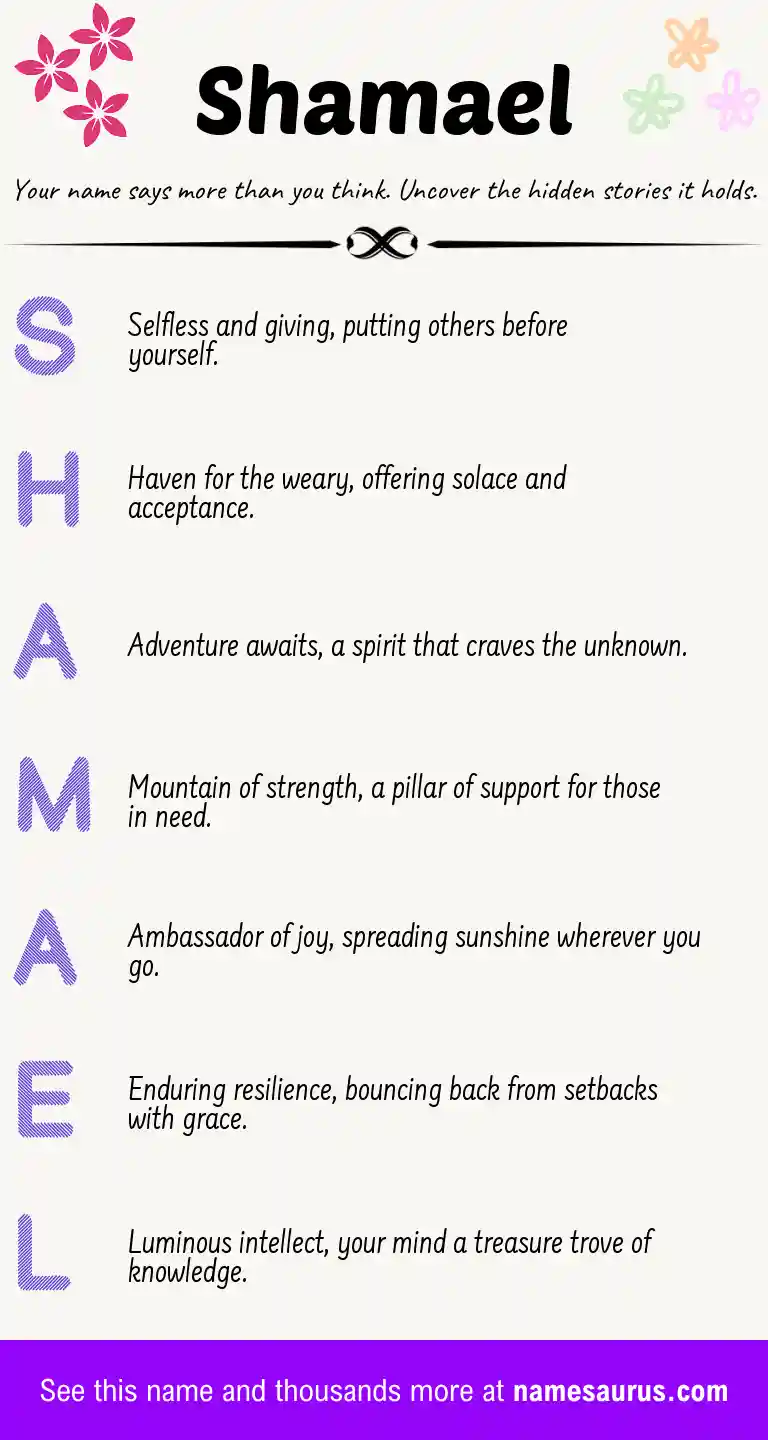 Acrostic poem about Shamael.