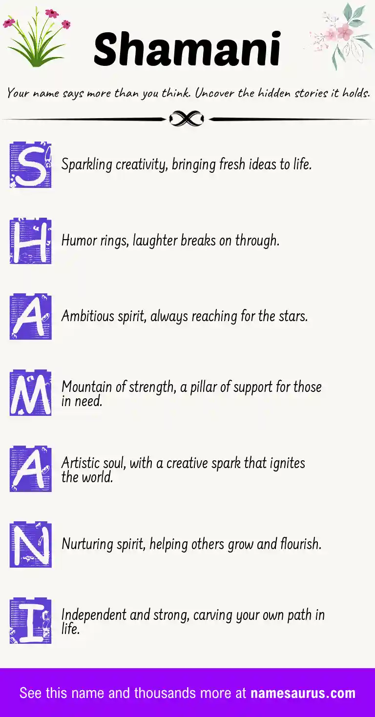 Acrostic poem about Shamani.