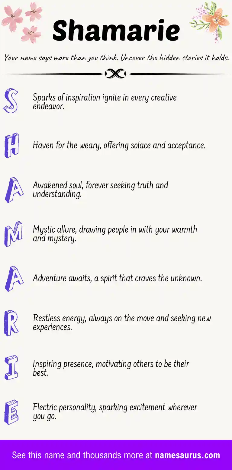 Acrostic poem about Shamarie.